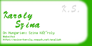 karoly szina business card